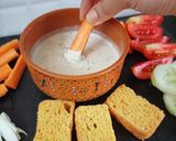 A picture of step 7 of Homemade Ranch dressing with salad and rusk toast.
