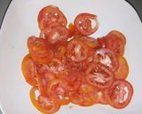 A picture of step 1 of Kachumbari.
