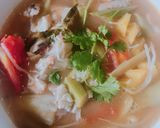 Hình bước làm 5 của món Canh chua cá diêu hồng