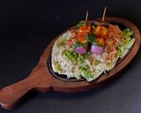 A picture of step 10 of Paneer Shashlik Sizzler.