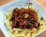 Foto del paso 5 de la receta 124.🍝Pasta vegana con tomate en aceite y aceitunas negras🍅