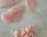 A picture of step 1 of Ginger malai boti chunks.