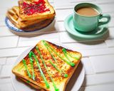 Foto langkah ke 4 dari resep Roti Tawar Bakar Sarikaya Pandan.