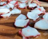 A picture of step 1 of Octopus Carpaccio.