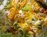 A picture of step 4 of Vegetable rice.