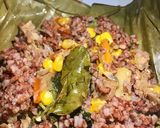 Foto langkah ke 9 dari resep Pepes Nasi Merah isi Oseng Ikan Kerapu (cocok untuk diet/ aman untuk diabetes/ tekanan darah).