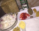 A picture of step 1 of Fish peepered soup garnish with parsely.