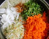 A picture of step 3 of Veggie loaded moong dal chilla.