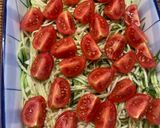 Bazsalikomos cukkini spagetti paradicsommal és feta sajttal recept fázis 1 fotója