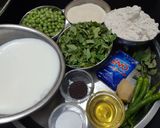A picture of step 1 of Methi Mutter Dhokla.