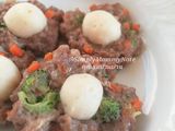 อาหารเด็ก หมูสับนึ่ง ufo (ลูกชิ้นปลา)