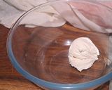 A picture of step 1 of Peri peri tandoori soya chap with curd dressing / dip.