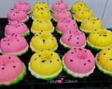 Foto langkah ke 6 dari resep Bolu Kukus (Semangka).