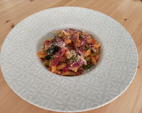 Foto del paso 4 de la receta: Macarrones con calabacín, guisantes y jamón