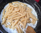 Foto del paso 3 de la receta Macarrones con queso crema, Espinacas, Champiñones y Bacon