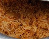 A picture of step 3 of Jhinga Pulao.