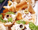 Une image de l'étape 4 de Corolles apéritifs feuilles de brick thon mayonnaise et pesto 😋.