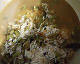 A picture of step 3 of Gavar and coconut Pulao.