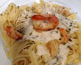 Foto del paso 15 de la receta: Fettuccine con cremoso de cabra con gulas y gambones