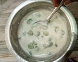 A picture of step 6 of Panee rMakhana, grapes raita, rajgiri halwa and farari bhakhri.