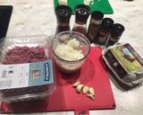A picture of step 1 of Filo meat pie.