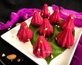 A picture of step 7 of Red Dragon Fruit Sooji Modak.