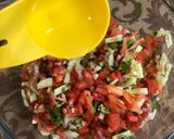A picture of step 5 of Watermelon Salad.