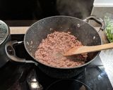 A picture of step 3 of Greek lamb pastitsio bake with rocket salad.