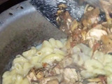 Instant Macaroni with leftover karahi