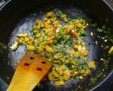 A picture of step 1 of Methi Dal with Bitter gourd seasoning.