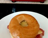 A picture of step 4 of My Smoked Streaky Bacon Bagel With Cheese 🥰.