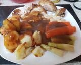 A picture of step 8 of Just my Roast Chicken Dinner. 😘.