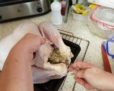 A picture of step 3 of Turkey stuffing with pork sausage meat & Cranberry Sauce 😀.