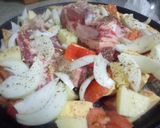 Foto del paso 1 de la receta: Falda al horno con papas y batatas