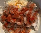 A picture of step 3 of Shrimp-Stuffed Poblano Peppers in Chipotle Cream Sauce.