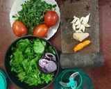 A picture of step 1 of Rajma with Methi and Palak.