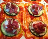 Foto del paso 10 de la receta Mini pizzas de calabacín, jamón y queso Philadelphia