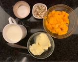 A picture of step 1 of Mango milkshake with Ice cream.