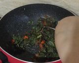 A picture of step 6 of Sindhi Style: 'Lal Math' or 'Lal Saag Dal'.