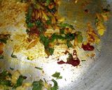 A picture of step 4 of Chips masala, wetfry beef with sausages.