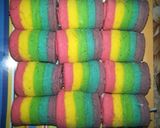 Foto langkah ke 10 dari resep Bolu kukus rainbow gulung.