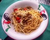 Foto langkah ke 4 dari resep Spaghetti Tuna mix Tomat cherry dan olive.