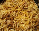A picture of step 1 of Chopped Pork in a Sauce with Linguine.
