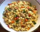 A picture of step 4 of Clean-Up-Fridge Curry Chicken Mazegohan.