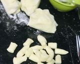A picture of step 4 of Eggless: 'Italian Potato Gnocchi' or 'Gnocchi di Patate' (Pasta) in the 'Piedmontese' Style.