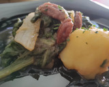 Foto del paso 7 de la receta: Acelgas con Patatas y Nueces Pecanas con Salsa de Soja, Yakiniku y Kimchi