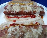 A picture of step 10 of Meaty Onionie Sauce, On Hotdogs.