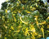 Foto langkah ke 4 dari resep Tagas-tagas (daun kasbi(singkong)+bunga pepaya.