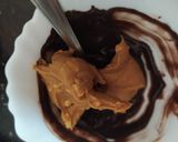 A picture of step 4 of Peanut butter with honey chocolate stuffed cookies.