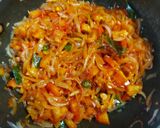 A picture of step 2 of Bhindi masala.